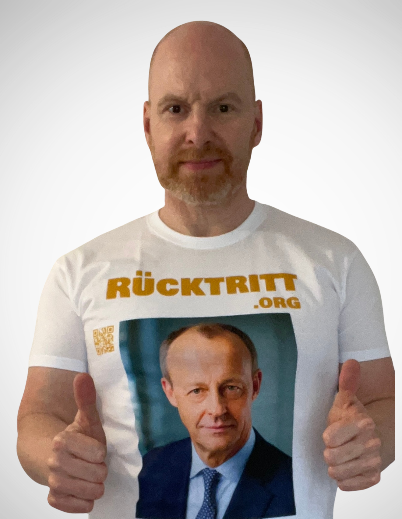 Rücktritt.org T-Shirt mit Friedrich Merz Motiv